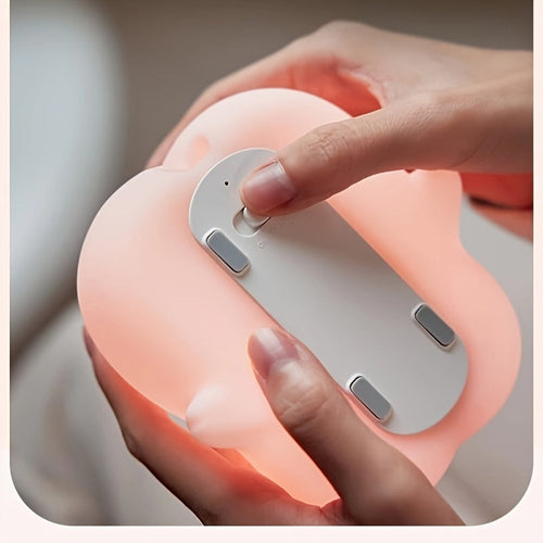 PiggyGlow - Cute Pink Pig LED Night Light, Rechargeable and Touch-Controlled