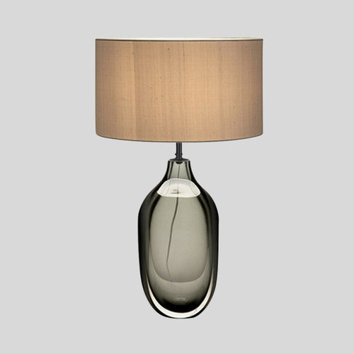 CrystalGlow - Modern Crystal Table Lamp with Fabric Shade in Khaki