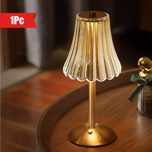 Crystaluxe - LED Crystal Table Lamp with Touch Control, Three-Color Light