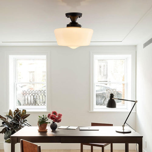 Bauhaus Cream Brass Ceiling Light for Hallway
