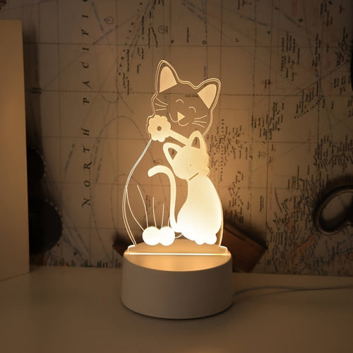 GlowPair - Art Deco Dimmable Cat Pair Night Light