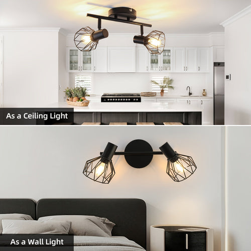 SpotFlex - Swivel LED Ceiling Spotlight with 2 Balls E14 Black