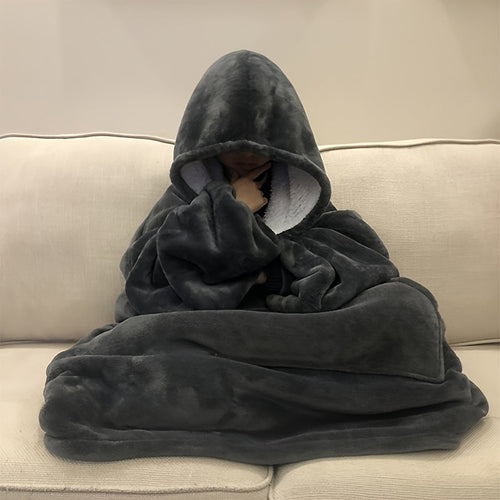 Oversized Hoodie Blanket – Wearable Soft Sherpa Fleece Jumper
