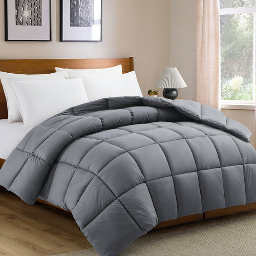 1pc Solid Colour Square Duvet – Ultra-Light Warm Polyester Bedspread for All Seasons, Soft Comfortable Duvet for Bedroom & Guest Room