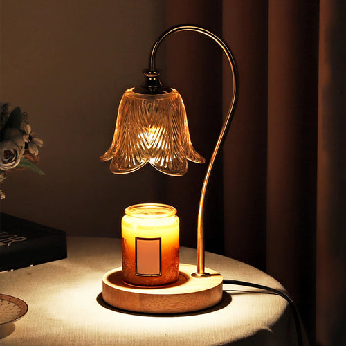 CandleGlow - Candle Warmer Table Lamp with Glass Shade