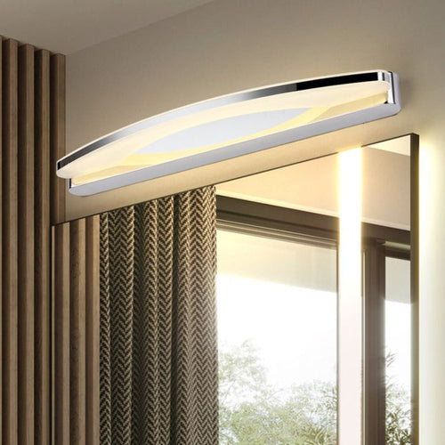 Leigh Modern Minimalist Oval LED Wall Light - Chrome, Bedroom/Bathroom, Metal Acrylic