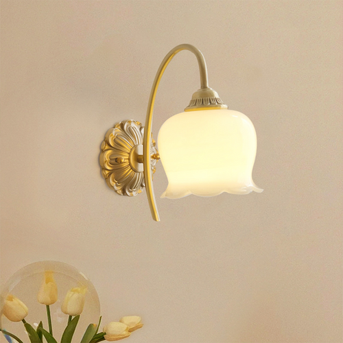 Elegant Copper Glass Wall Lamp
