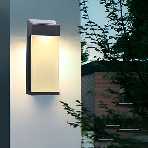 2-Pack Rectangular LED Solar Waterproof Wall Lamps
