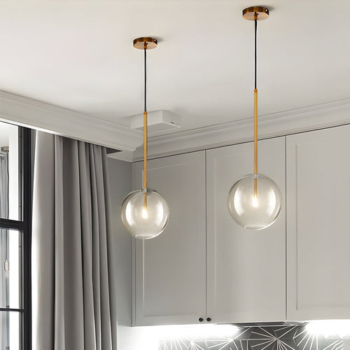 Clear Glass Globe Pendant Light