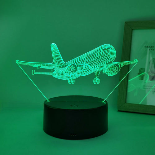 SkyGlow - 3D Airplane Acrylic Night Light with USB, LED Table Lamp
