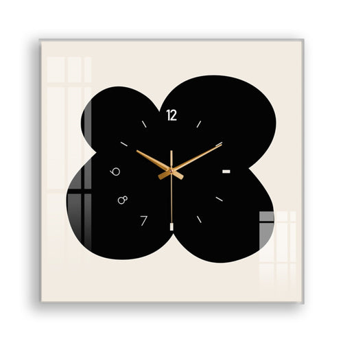 FloralTime - Silent Square Wall Clock with Floral Pattern