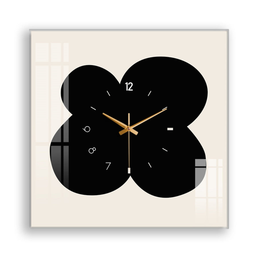 FloralTime - Silent Square Wall Clock with Floral Pattern