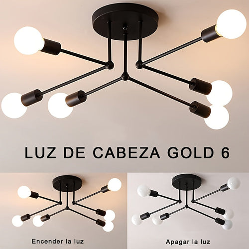 RetroLight - Industrial 6-Head Ceiling Light
