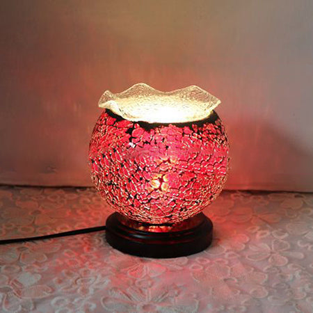 Tiffany Desk Lamp - Spherical Glass with Plug-in Cord for Children's Bedroom