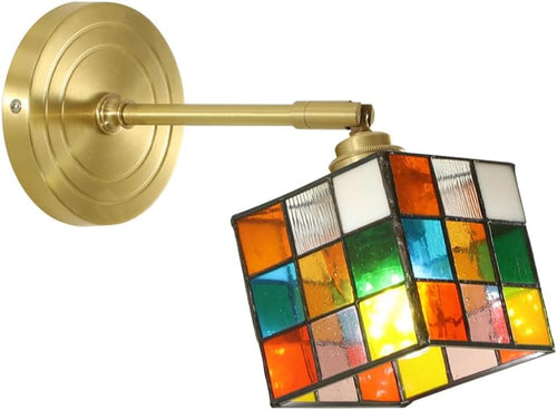 FlexiGlow - Modern Wall Lamp with Glass Cube Design – Adjustable and Space-Saving