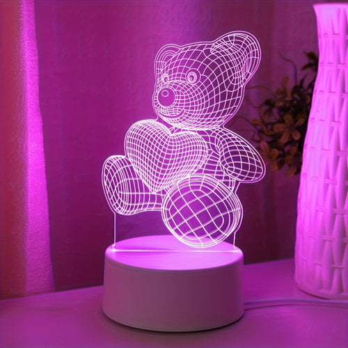 LumiBear - 3D Teddy Bear Illusion Night Light with Touch Control