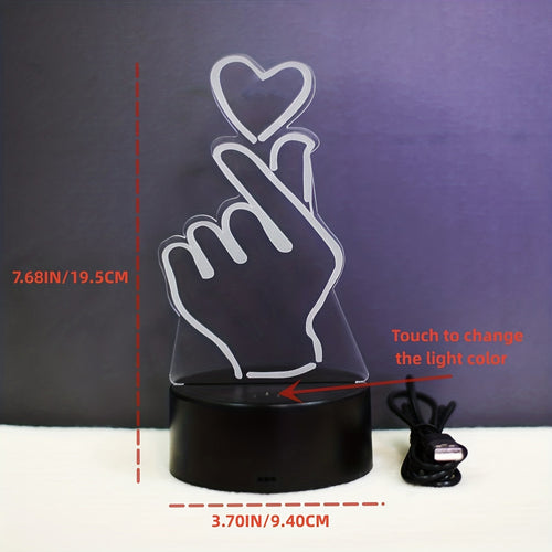 IllumiHeart - 7-Color LED Night Light with Touch Control