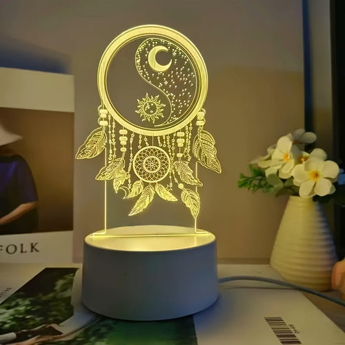 DreamCatcherGlow - 3D LED Night Light with USB Power