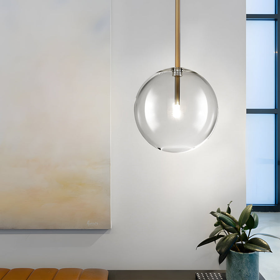 Clear Glass Globe Pendant Light