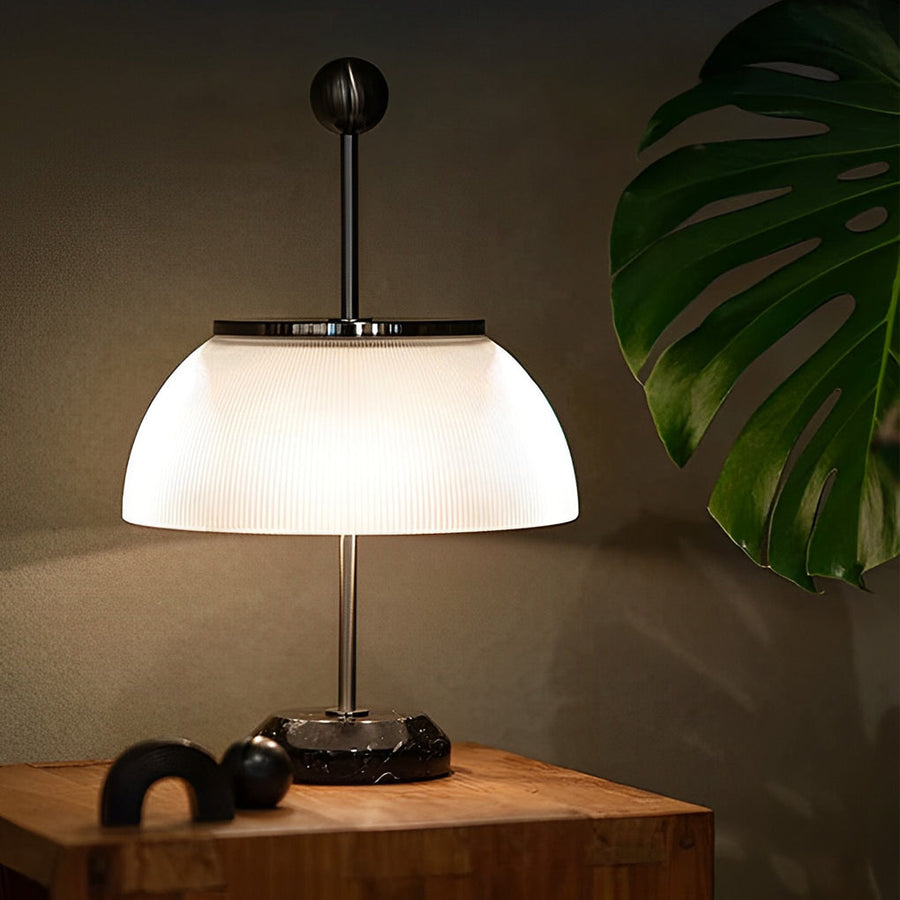 Ciro Table Lamp with Glass Bowl Shade – Italian Decorative Lamp, 49cm