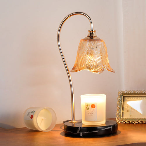 CandleGlow - Candle Warmer Table Lamp with Glass Shade