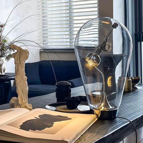 LumiGlow - Glass Table Lamp with Touch Dimming