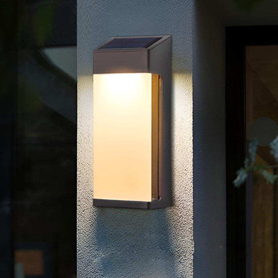 2-Pack Rectangular LED Solar Waterproof Wall Lamps