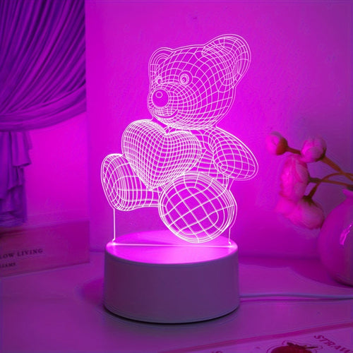 LumiBear - 3D Teddy Bear Illusion Night Light with Touch Control
