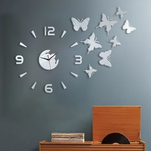 AcrylicButterfly – DIY 3D Butterfly Mirror Wall Clock