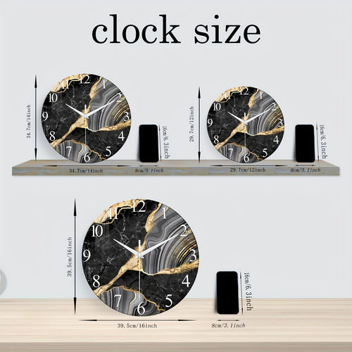 Modern 12-Inch Glass Wall Clock with Marble Pattern – Silent, Battery-Powered for Living Room & Bedroom