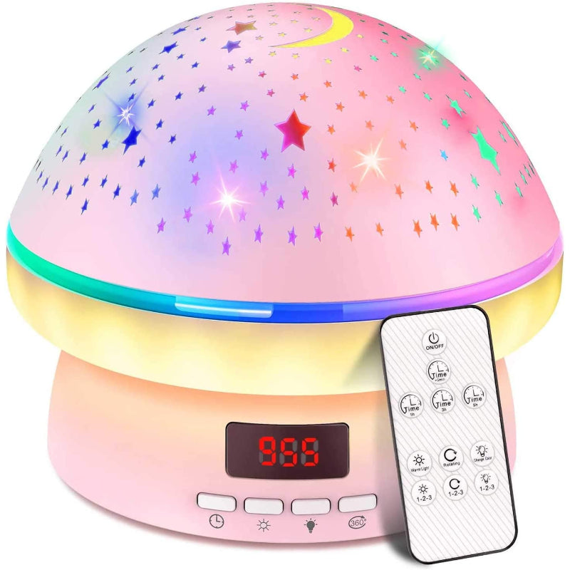 Stars Projector Night Light for Children - 16 Colors, Timer and Remote Control