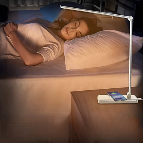 LED Desk Lamp - Table Lamp with USB Charging Port, 5 Light Modes and Brightness Levels