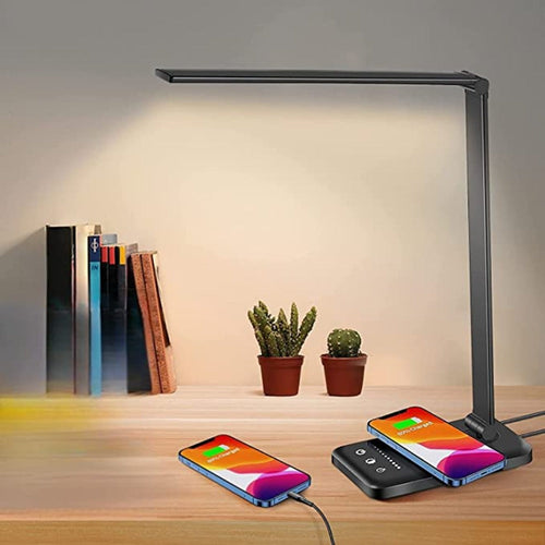 LED Desk Lamp - Table Lamp with USB Charging Port, 5 Light Modes and Brightness Levels