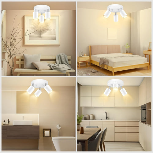 FlexiLight - 3-Light Ceiling Spotlight with Swivel Heads, GU10 Base