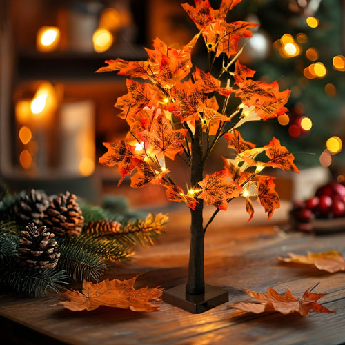 MapleGlow - LED Illuminated Maple Tree, 24 LEDs, USB-Powered Table Decoration