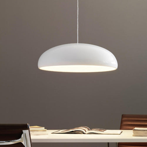 Celestia Round LED Pendant Lights - White Metal for Bedroom and Living Room