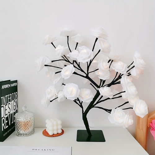 RoseLight - LED Flower Table Lamp with USB, Mood Lighting