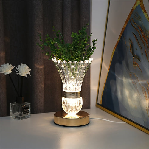 CrystalGlow - Modern LED Crystal Table Lamp with Dimmable Lighting