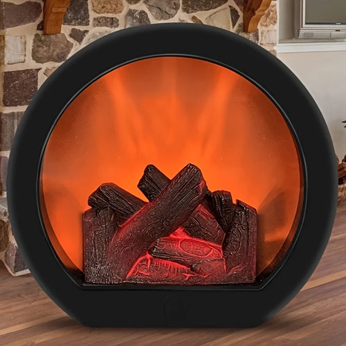 FlameGlow - Simulation Charcoal Flame Lamp with Retro-Style Decoration