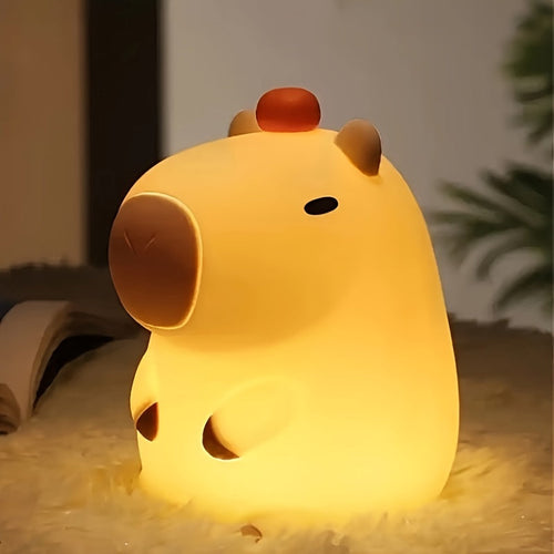 CapyGlow - Cute Capybara Night Light with USB Rechargeable Silicone Lamp