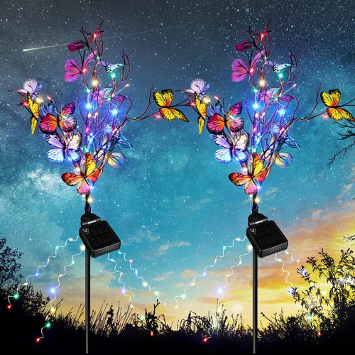 2-Pack Solar Outdoor Butterfly Lights
