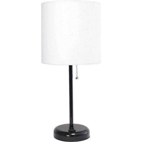 Table Lamp with Fabric Shade and Charging Function