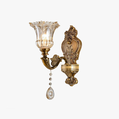 Vintage Gold Glass LED Double Classic Indoor Wall Light