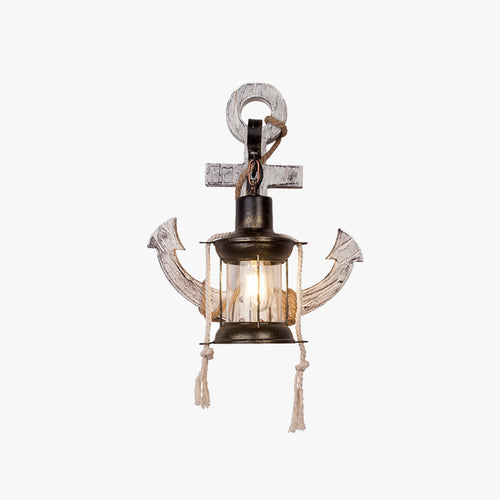 Austin Vintage LED Wall Light - Anchor, Dining/Living Room, Metal/Wood