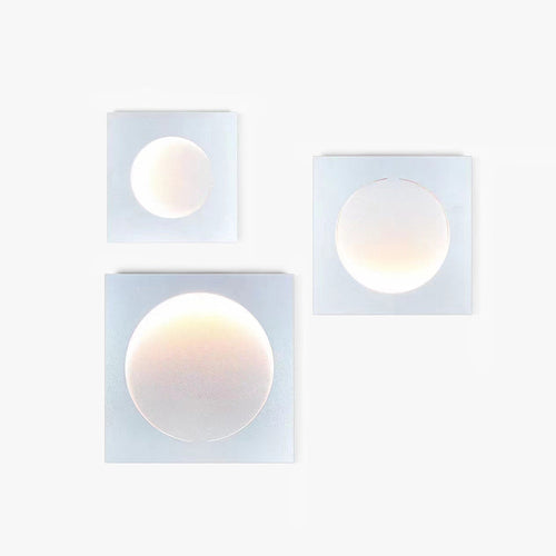 Elif - Modern Square Moon LED Wall Light - Indoor, White, Metal