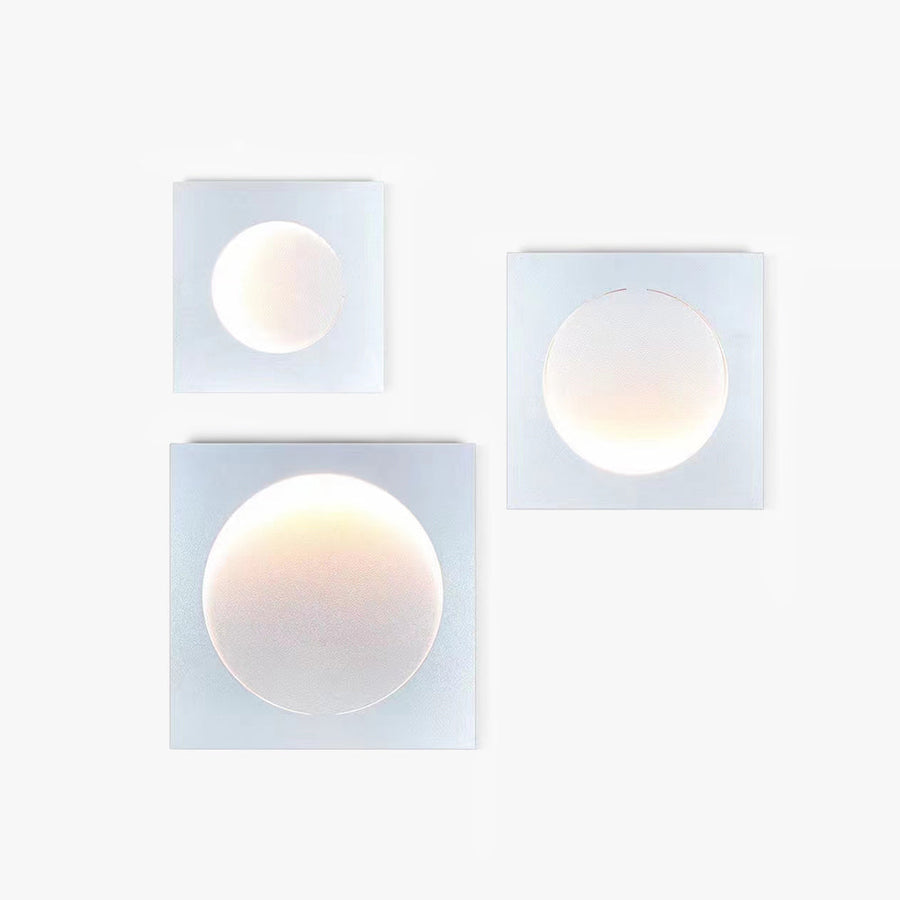 Elif - Modern Square Moon LED Wall Light - Indoor, White, Metal