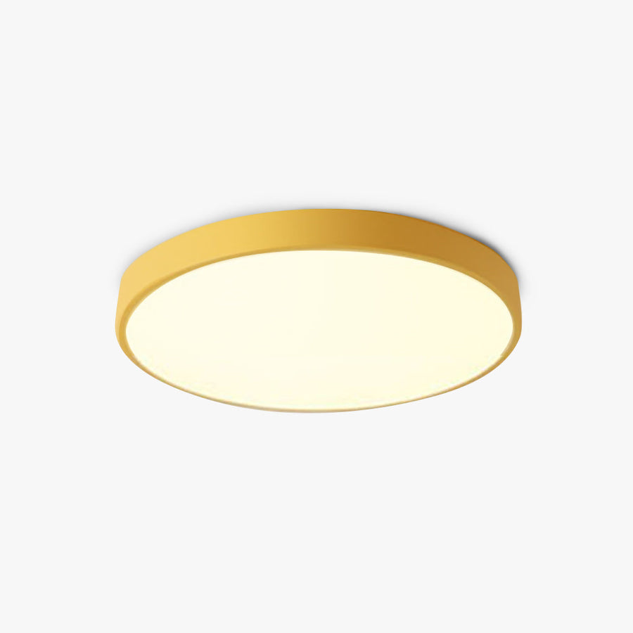 Elysia Modern Round LED Ceiling Light - Pink/Grey Metal, Living Room