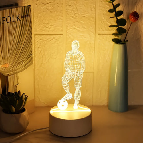 SportGlow - 3D Football Player Illusion LED Table Lamp with Acrylic Shade