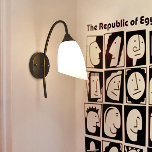 GleamGlow - Modern Angled Bell-Shaped Wall Light with Arm