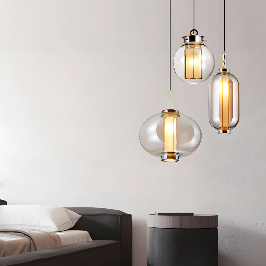 Amber Glass Pendant Light